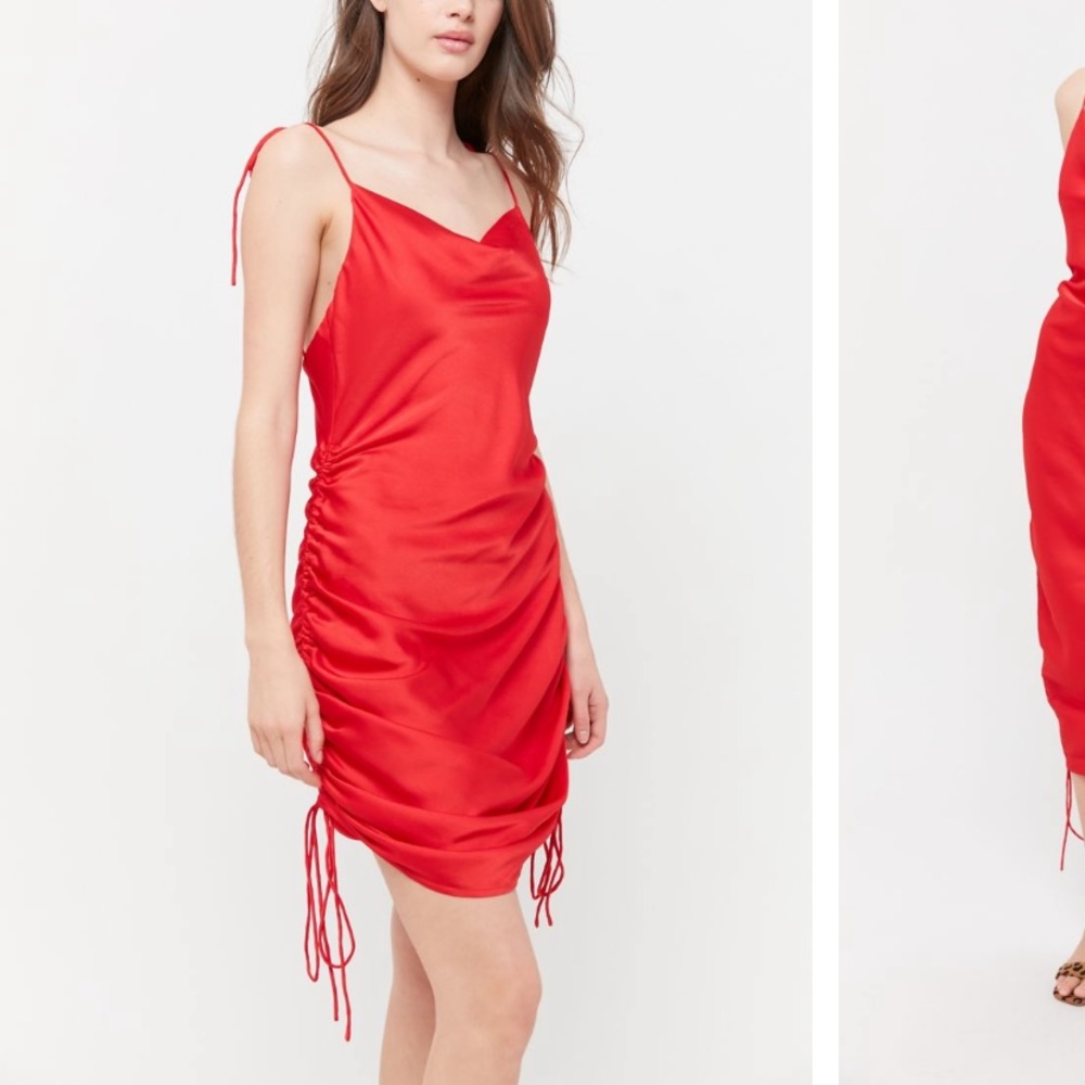 UO satin cinched dress